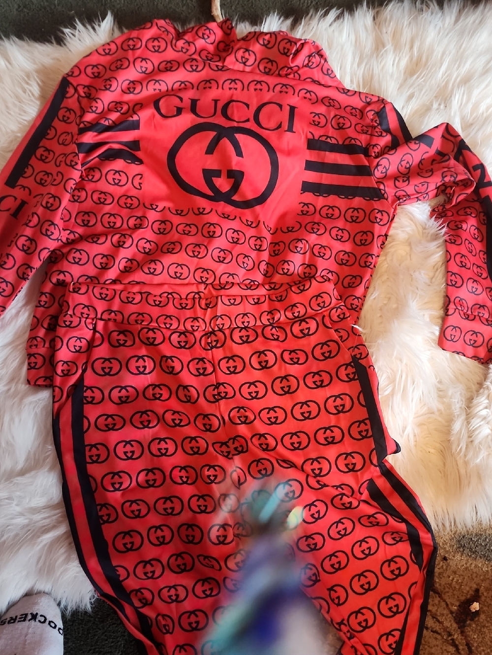 Gucci Red and Black Logo Kids Pajama Set